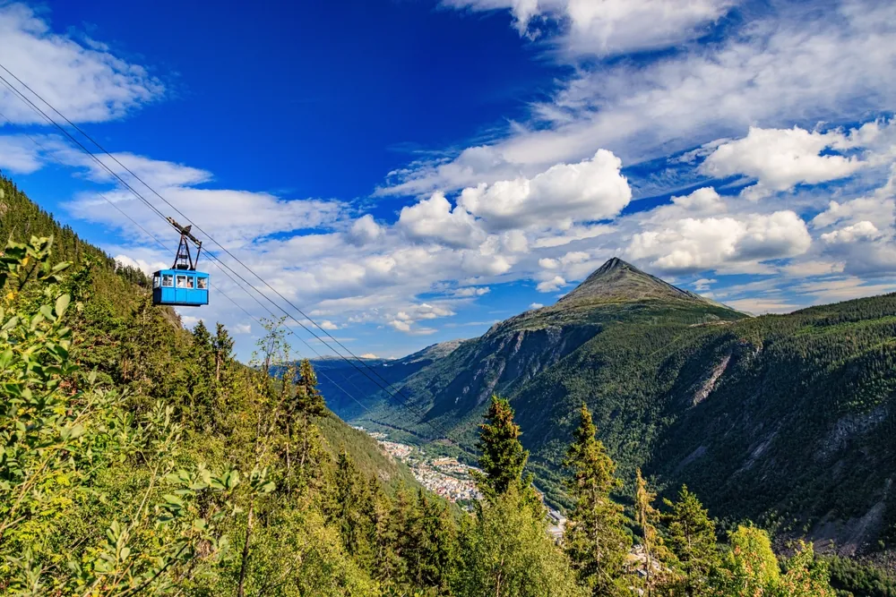 View towards Gaustatoppen from the Krossobanen area above Rjukan